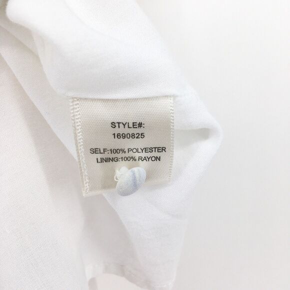 Current Air Asos Women XS Dress White Maxi Chiffon Flutter Sleeve Floral Slit - Picture 6 of 8